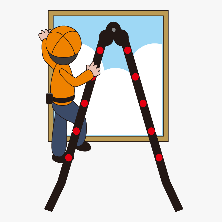 Aluminum Folding Ladder With Rubber Feet, Transparent Clipart