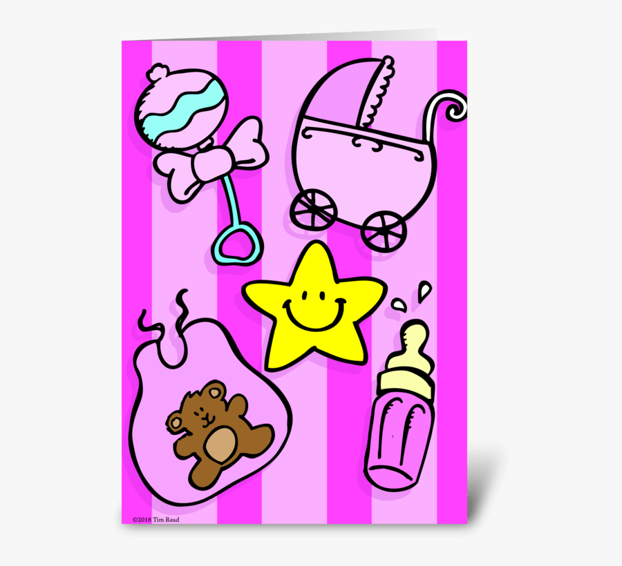 New Baby Girl Greeting Card, Transparent Clipart