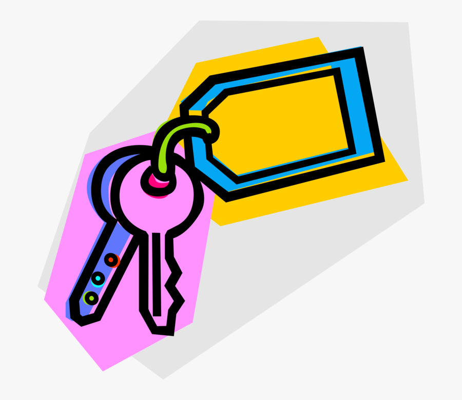 Vector Illustration Of Security Keys On Keyring, Transparent Clipart