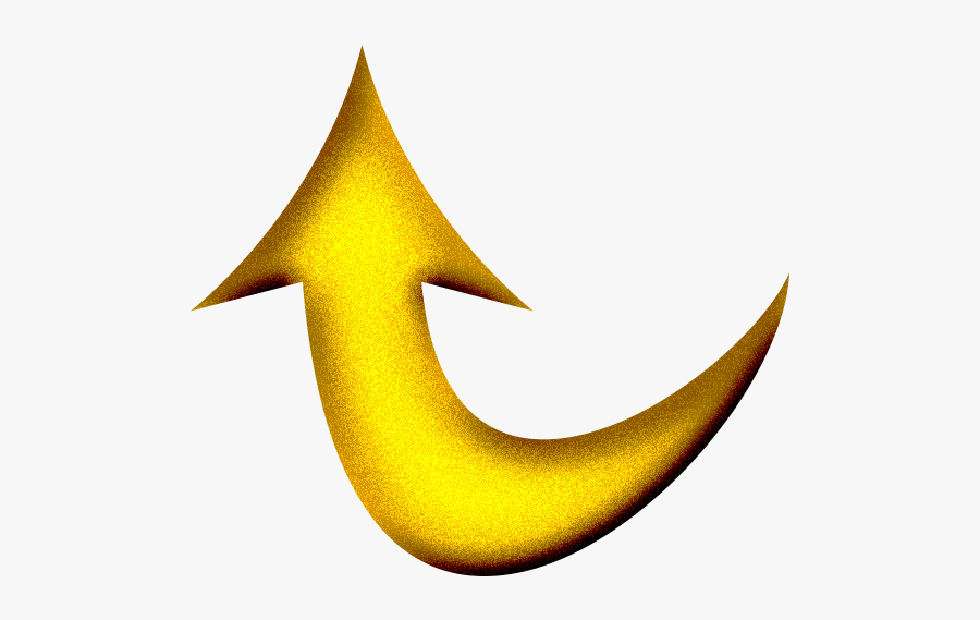 Arrow Curved Up - Curved Arrow Gold Png, Transparent Clipart