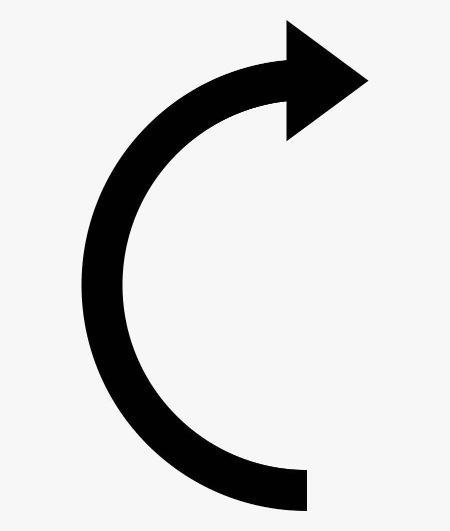 Right Curved Arrow - Circle, Transparent Clipart