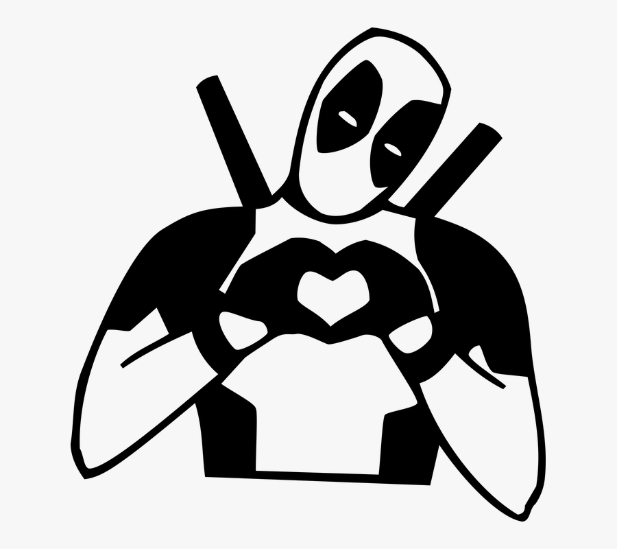 Silhouette Super Heroes Deadpool Decal - Deadpool Decal, Transparent Clipart