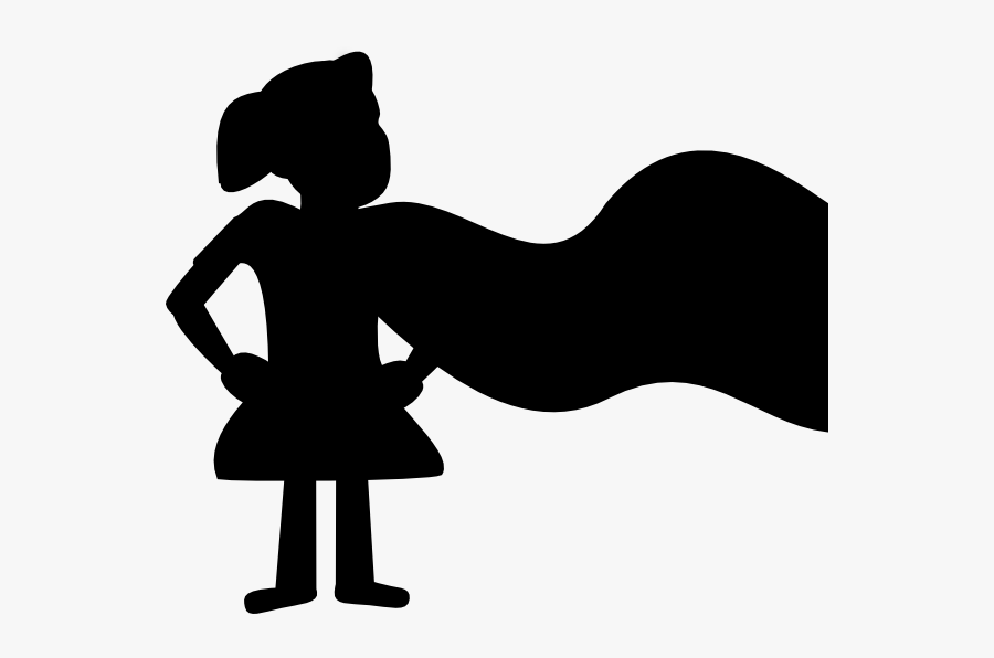 Superhero Girl Silhouette Clipart, Transparent Clipart