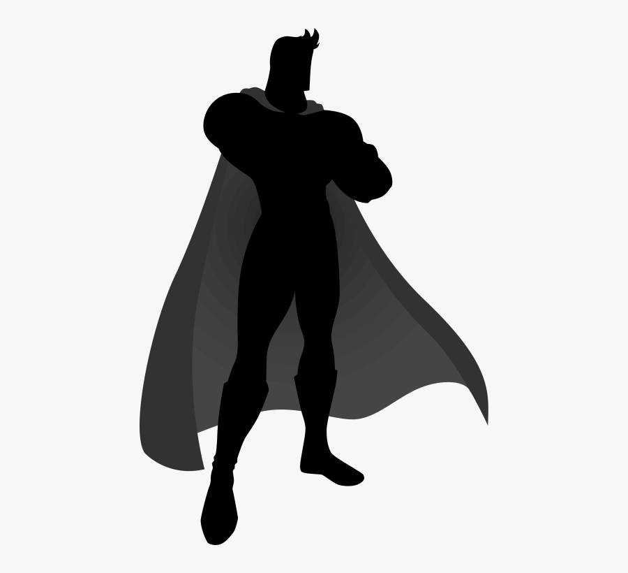 Tech Hero - Superhero Pose Silhouette, Transparent Clipart