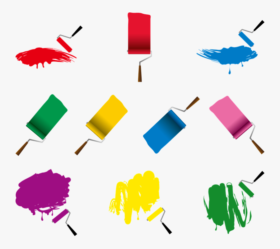 Paint Roller, Splattered Paint, Scrapbooking, Draw - ペンキ フリー 素材, Transparent Clipart