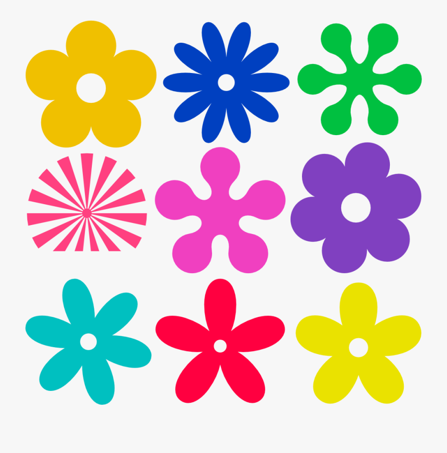 Clip Art Retro Flower Svg - Groovy Flowers , Free Transparent Clipart