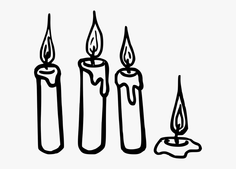 Fire Light Clipart - Candles Clipart Black And White, Transparent Clipart