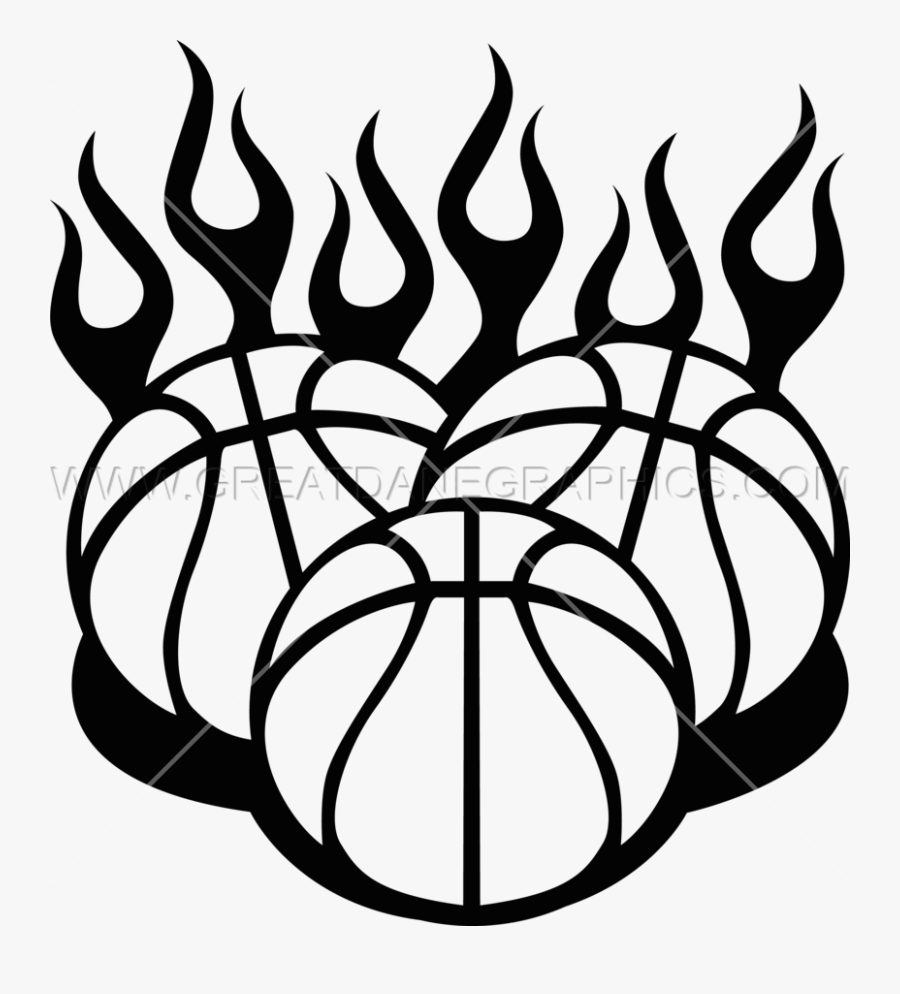 Basketballs On Fire, Transparent Clipart