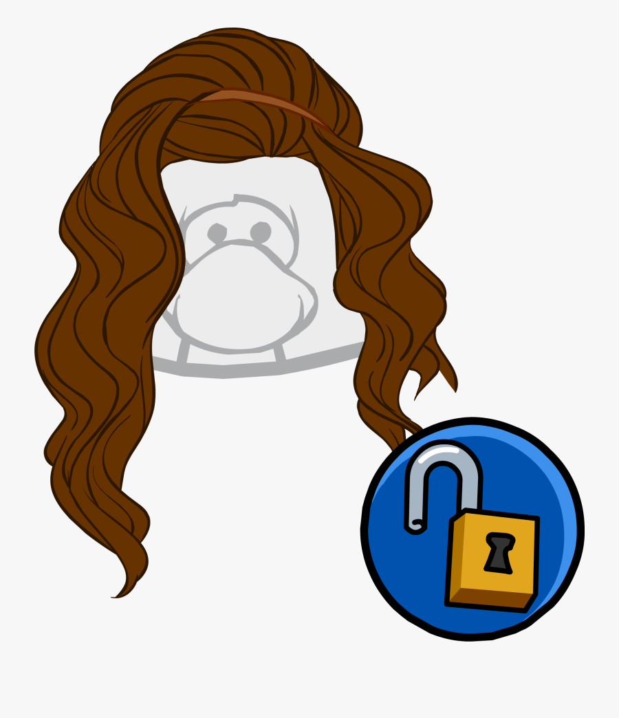 Transparent Brown Hair Wig Clipart - Free Penguin Hair Code, Transparent Clipart
