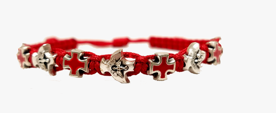 Holy Spirit Bracelet Dove And Cross Medals On Cord - Bracelet, Transparent Clipart