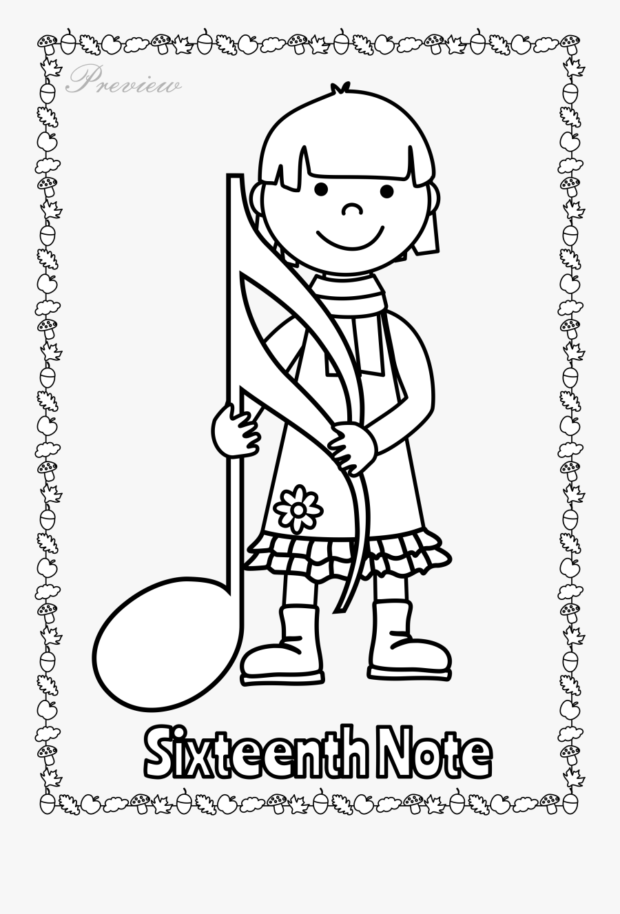 Fall Musical Posters For Coloring Music Symbols - Natural Symbol Music In Piano, Transparent Clipart