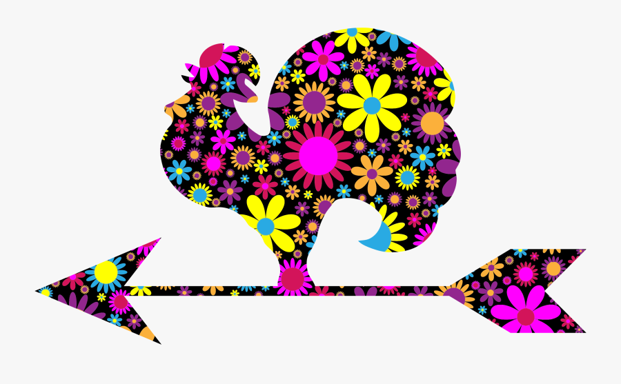 Floral Rooster Weather Vane Silhouette Clip Arts - Chicken Drawing For Wind Vane, Transparent Clipart