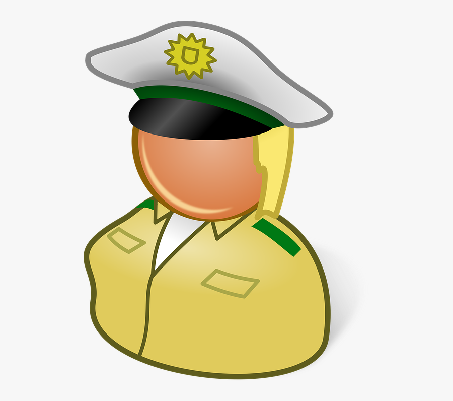 Avatar, Female, Police, German, Uniform - Cartoon, Transparent Clipart