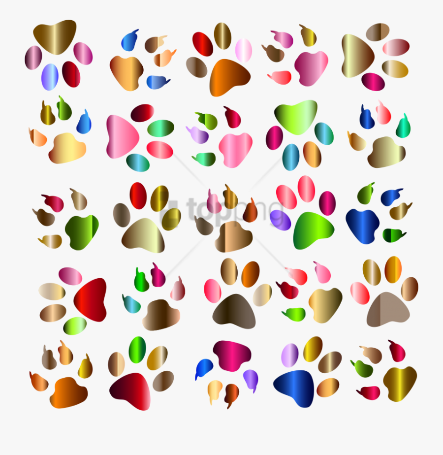 Free Png Colorful Footprints Png Png Image With Transparent - Dog Paw Print Clip Art Colorful, Transparent Clipart