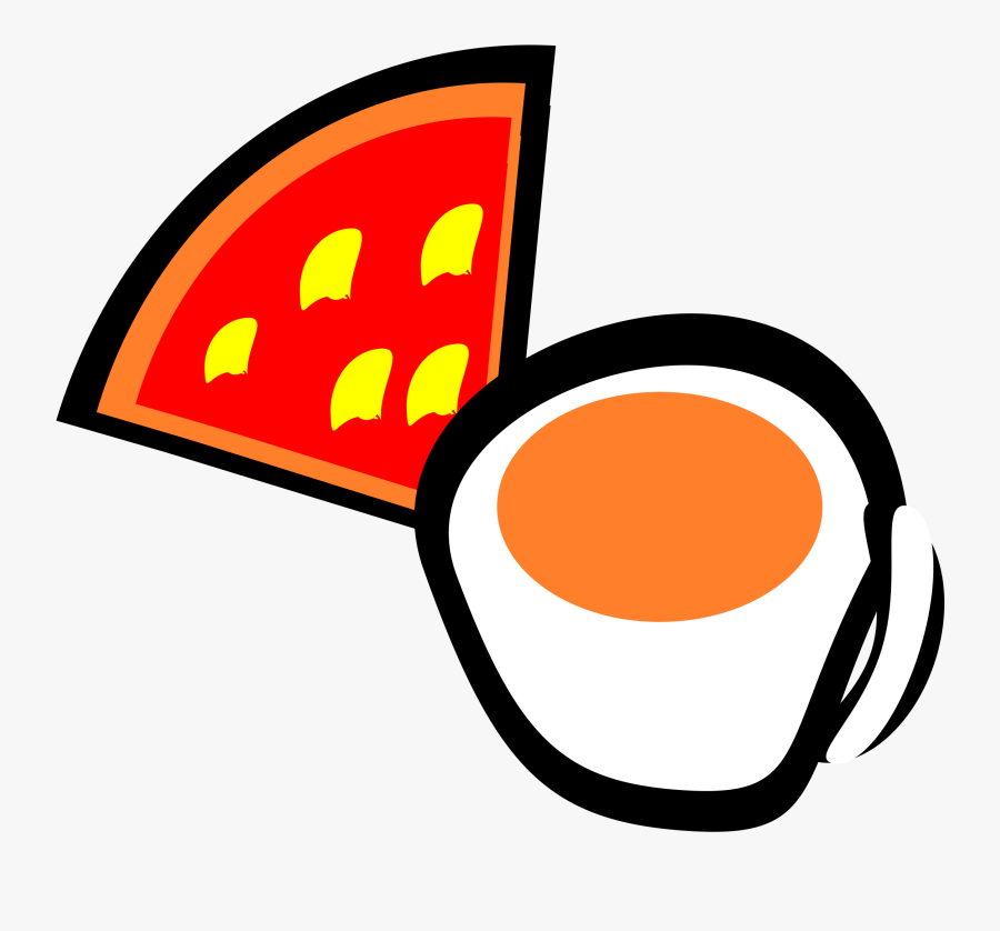 Pizza And Coffie - Food, Transparent Clipart