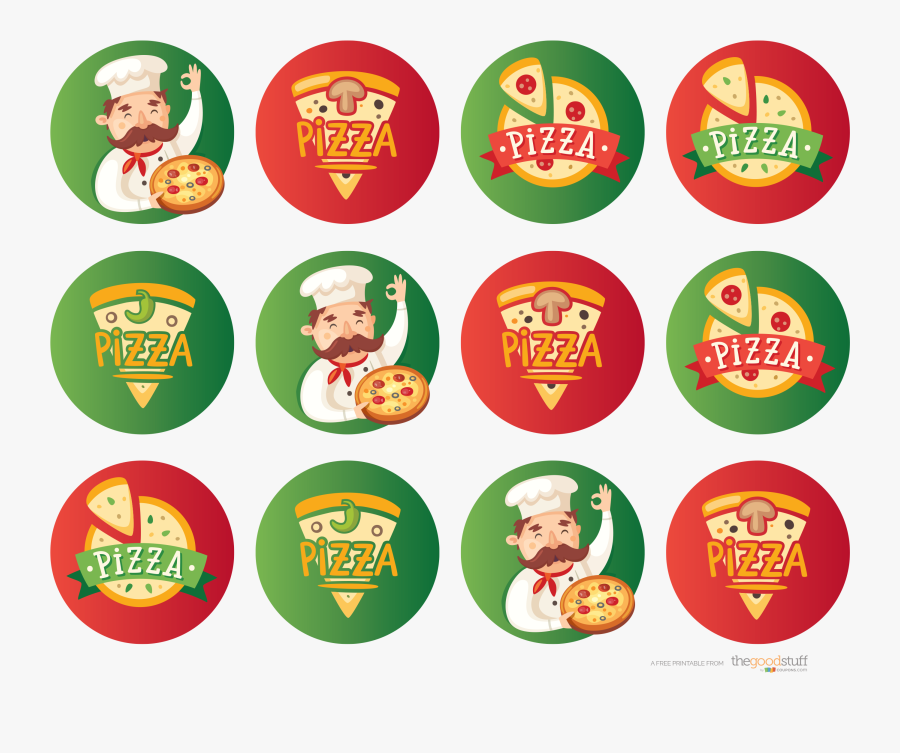 Clipart Kids Pizza - Pizza Theme Cupcakes Toppers, Transparent Clipart