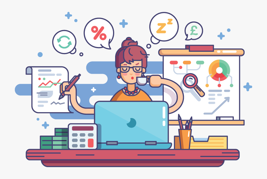 Accountant Illustration, Transparent Clipart