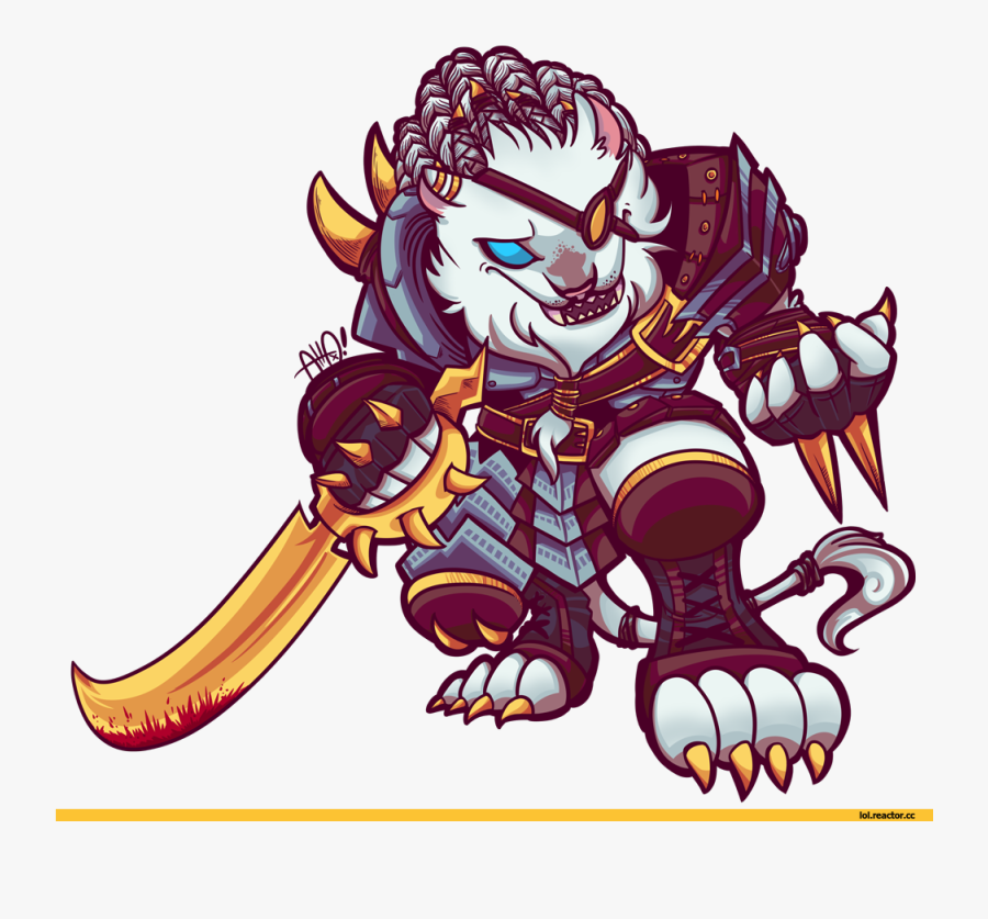 Fictional Art,demon,supernatural Creature,art - Rengar Chibi Png, Transparent Clipart