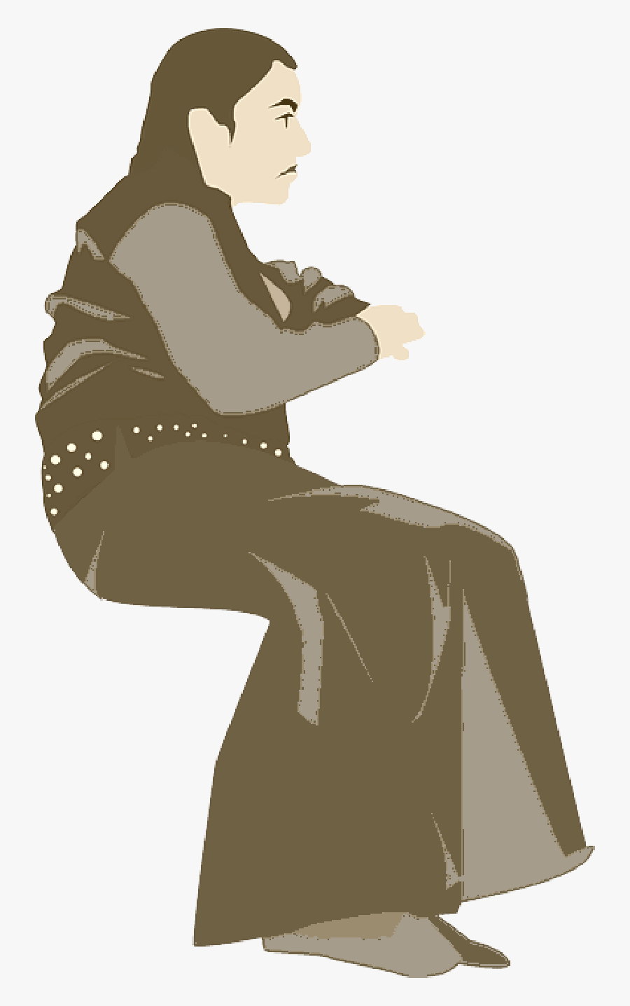 Silhouette, Woman, Girl, Sit, Sitting - Clip Art, Transparent Clipart