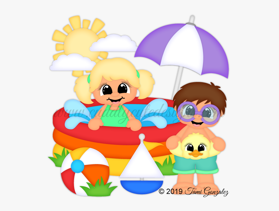 Pool Kids - Cartoon, Transparent Clipart