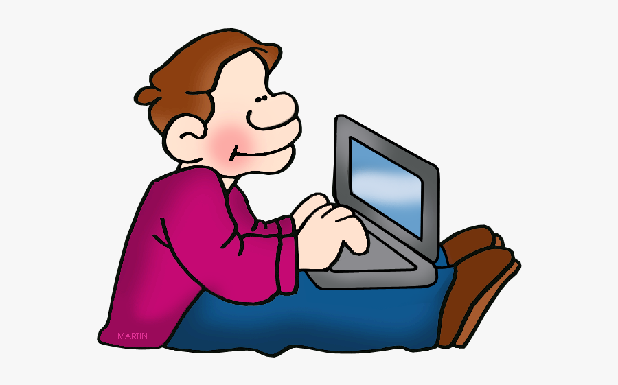 Digital Story Telling - Student Using Laptop Clipart, Transparent Clipart