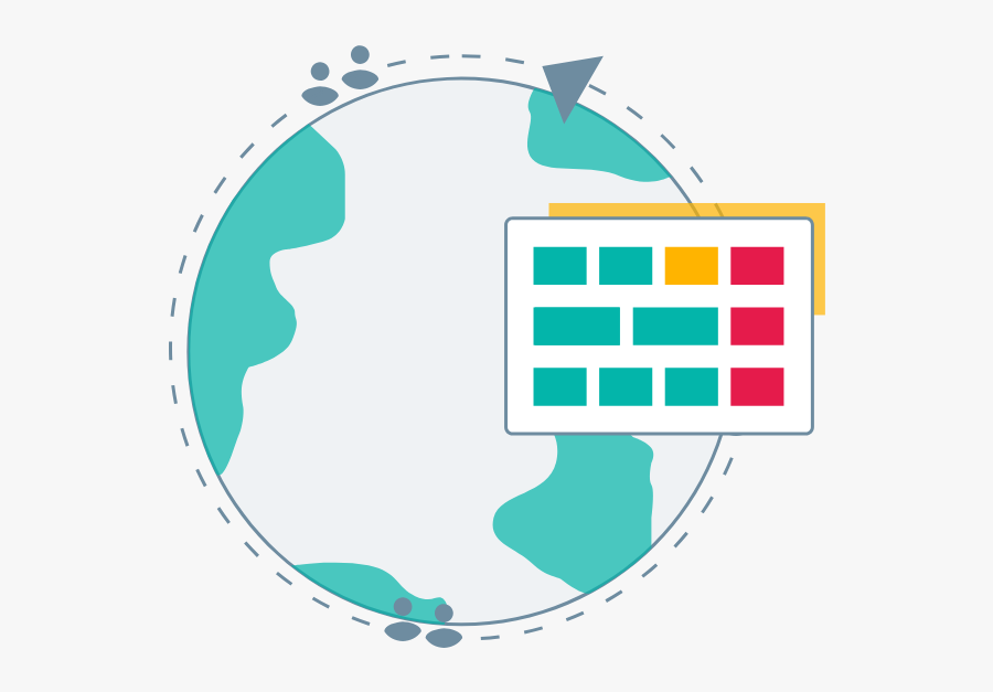 Illustration Of A Lesson Plan Moving Around The Globe - Circle, Transparent Clipart