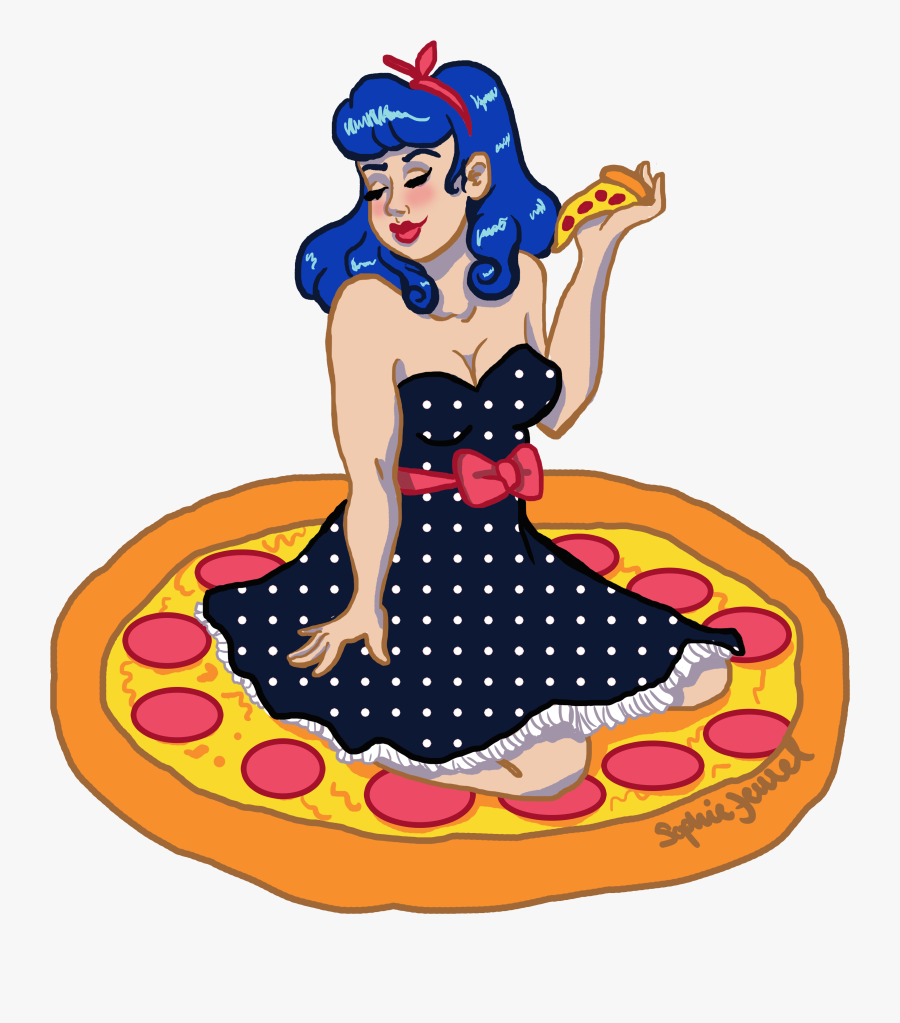 Pizza Pin Up, Transparent Clipart