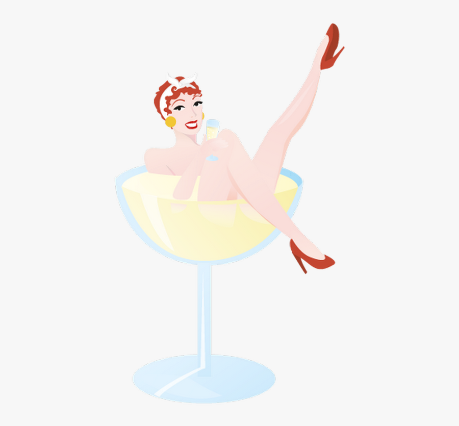Pin Up Cocktail Dans Un Verre, Transparent Clipart