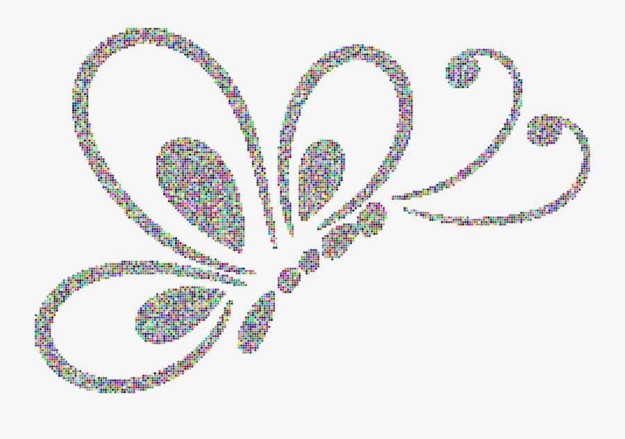 Prismatic Dots Butterfly Line Art 2 Clip Arts - Desain Logo Kupu Kupu, Transparent Clipart