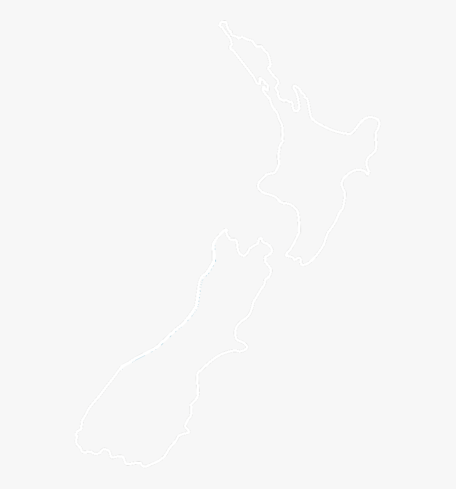 South Island Outline White - Sketch, Transparent Clipart