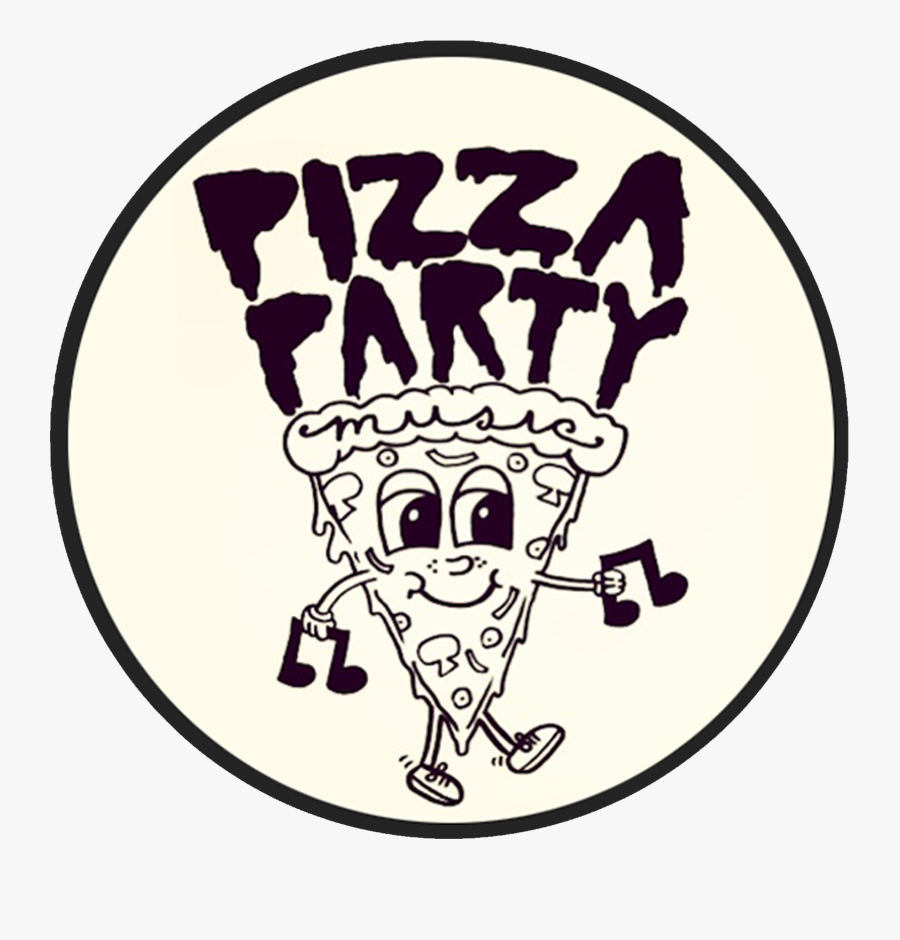 Image Of Pizza Party Music Button - Cartoon, Transparent Clipart