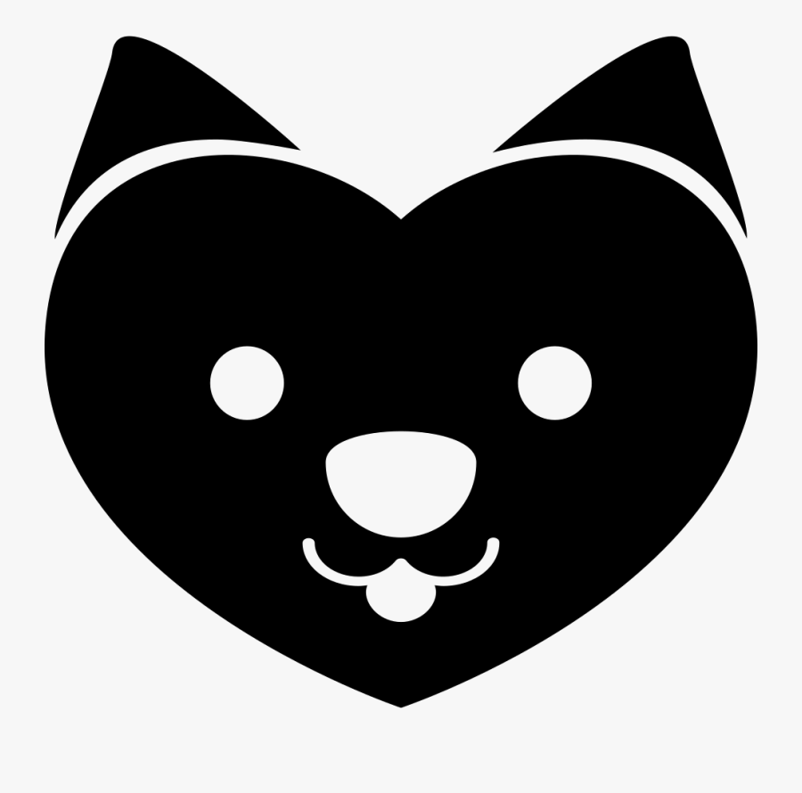 Dog With Heart Shaped Face - Heart With A Dog Face, Transparent Clipart