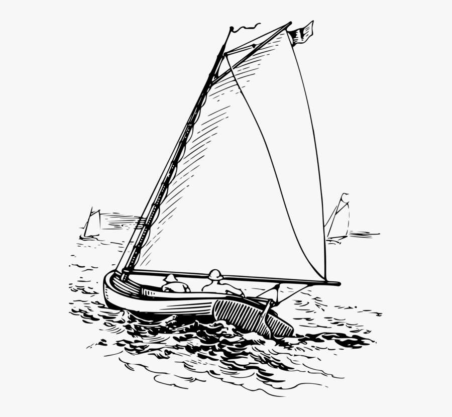 Caravel,monochrome Photography,baltimore Clipper - Sail Boat At Sea Vector, Transparent Clipart