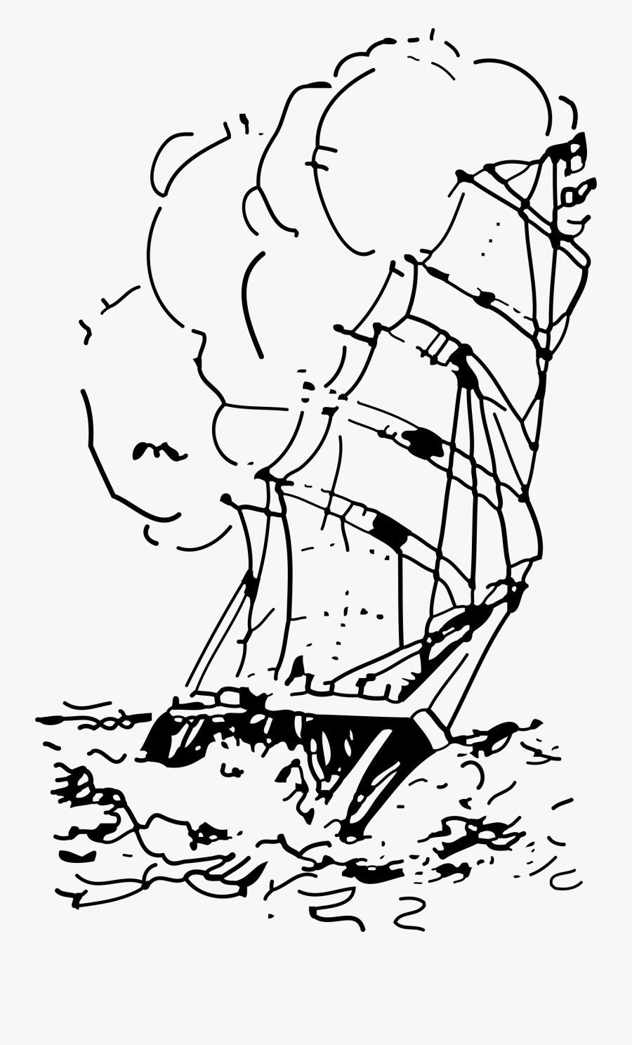 Sailing Ship Clip Arts - Ship In Storm Clipart, Transparent Clipart