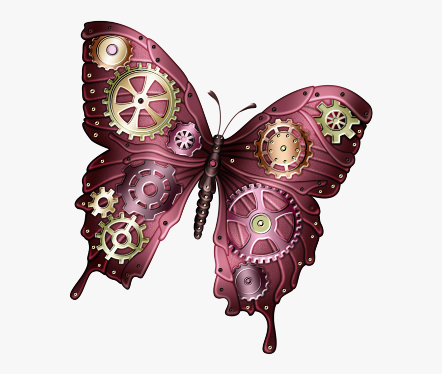 Butterfly Steampunk Clip Art - Steampunk Butterfly Clipart, Transparent Clipart