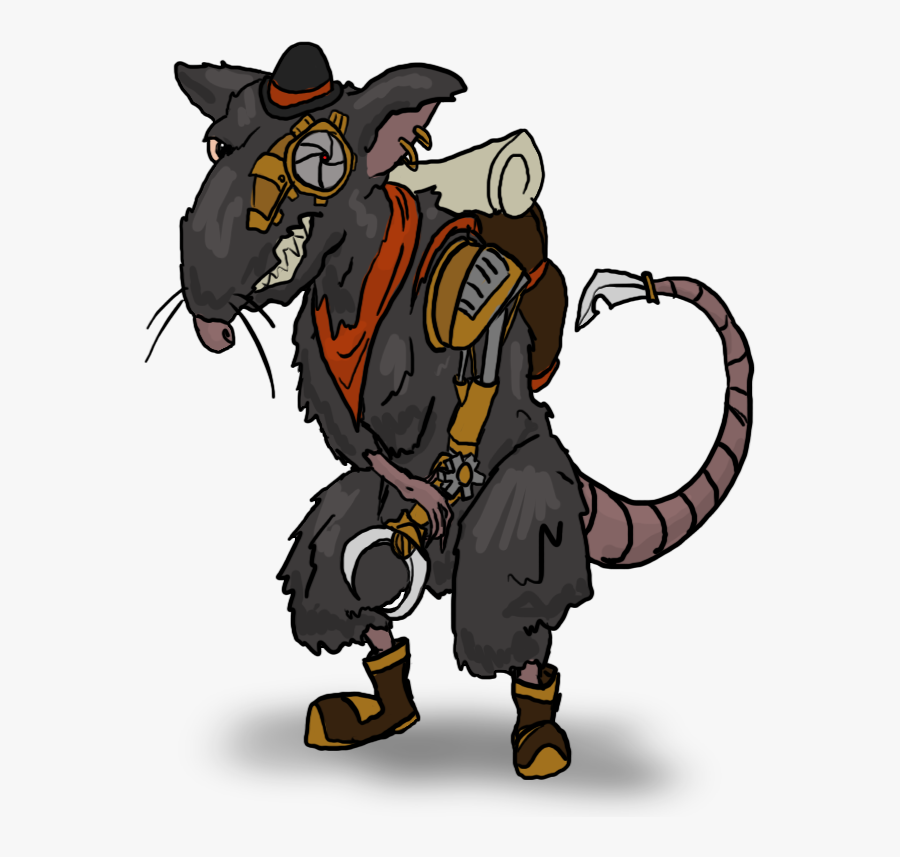 Drawn Steampunk Rat - Steampunk Rat, Transparent Clipart