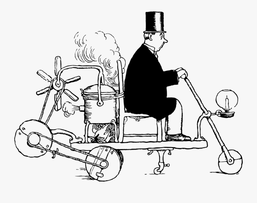 Steam, Vintage, Engine, Train, Steampunk, Old, Antique - W Heath Robinson Machines, Transparent Clipart