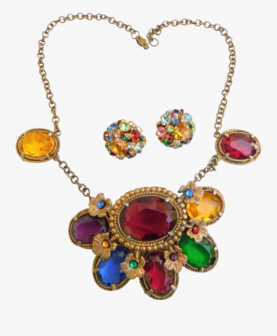 Fabulous Art Deco Moghul Royal Jewels Chunky Necklace - Necklace, Transparent Clipart