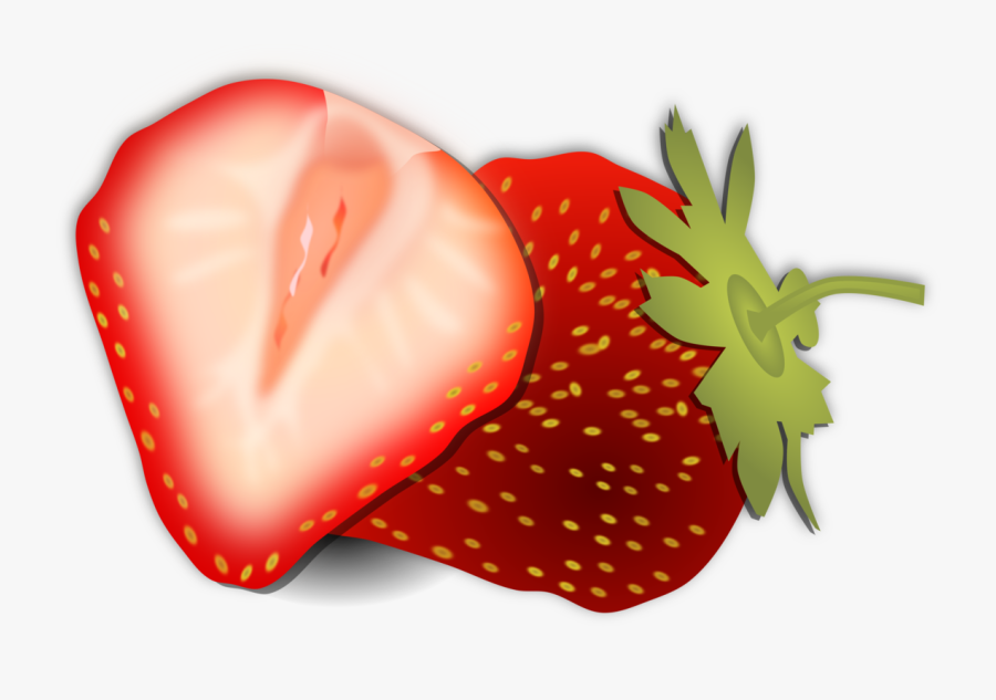 File - Strawberry - Svg - Cut Strawberry Clipart Png, Transparent Clipart