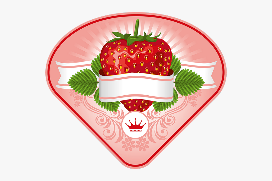 Strawberry Label, Transparent Clipart
