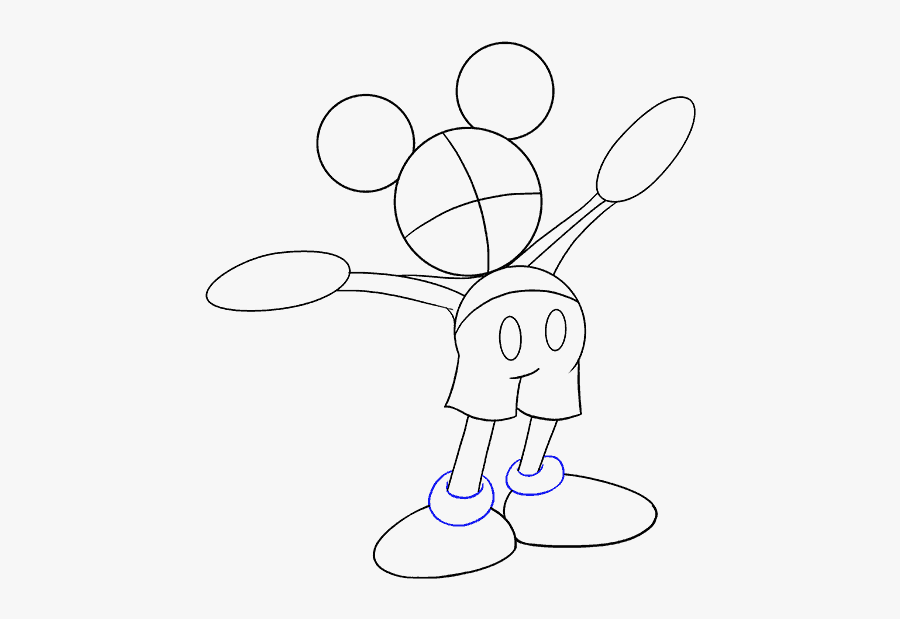 How To Draw Mickey Mouse - Cartoon, Transparent Clipart