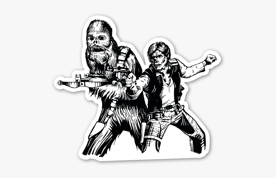 Chewbacca And Han Solo Skull Sticker - Han Solo Chewbacca Tattoo, Transparent Clipart