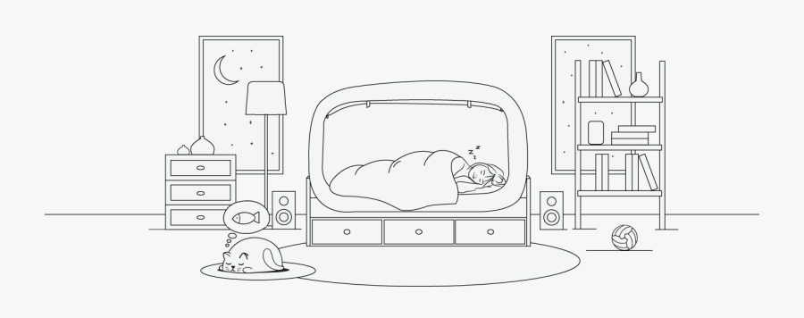 The Bed Tent For Better Sleep - Cartoon, Transparent Clipart