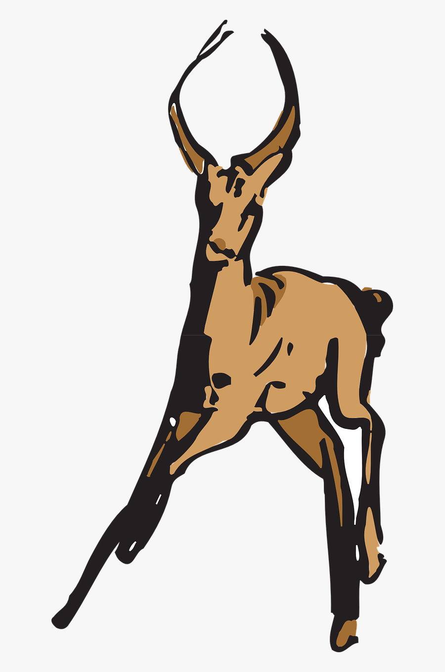 Antelope Animal Horns Free Picture - Transparent Clipart Deer Running, Transparent Clipart