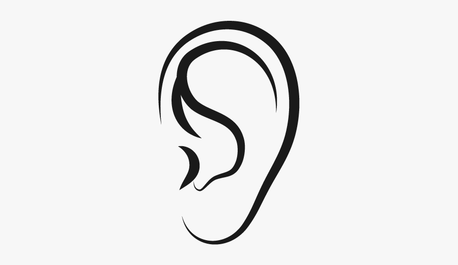 Black And White Image Of Ear, Transparent Clipart
