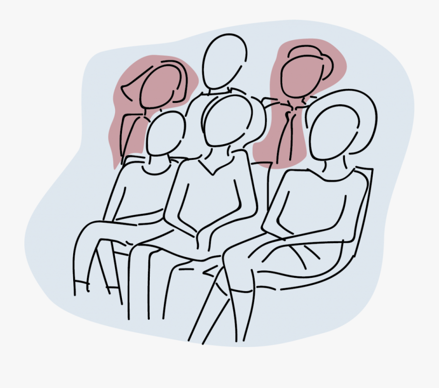 Illustration Of People Sitting Listening, Transparent Clipart