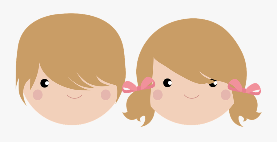 Children, Twin, Girls, Beauty, Hair, Brothers, Drawing - Niños Png, Transparent Clipart