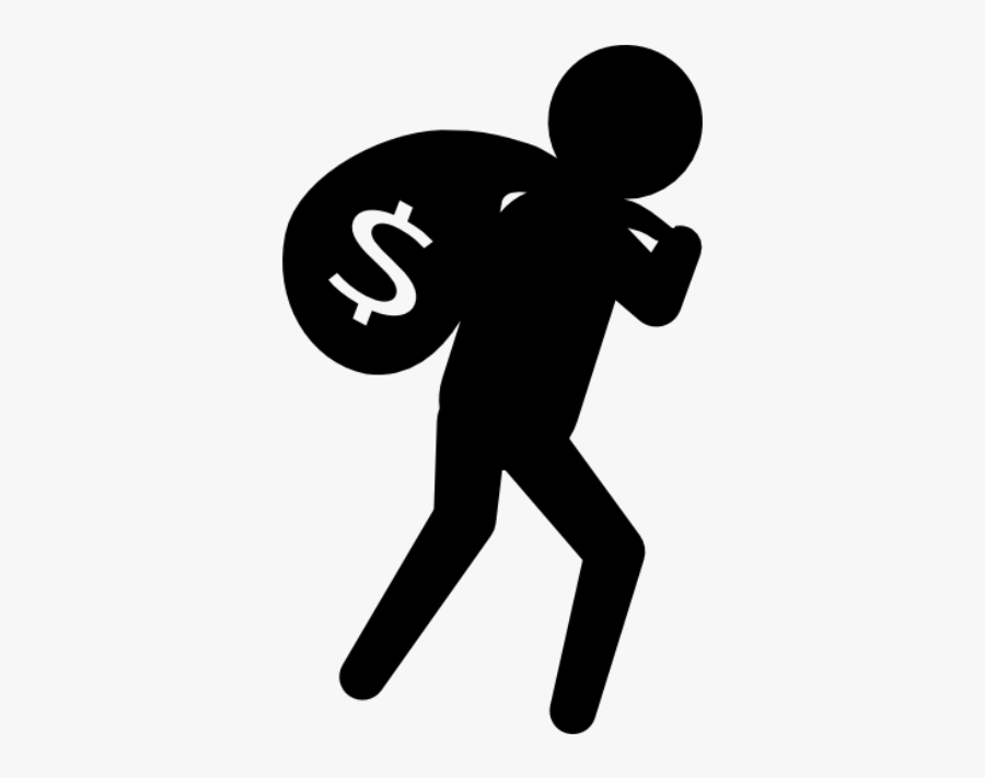 Criminal Carrying Money Bag At His Back Comments - Criminal Png, Transparent Clipart