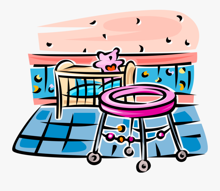 Vector Illustration Of Newborn Infant Baby"s Crib And, Transparent Clipart