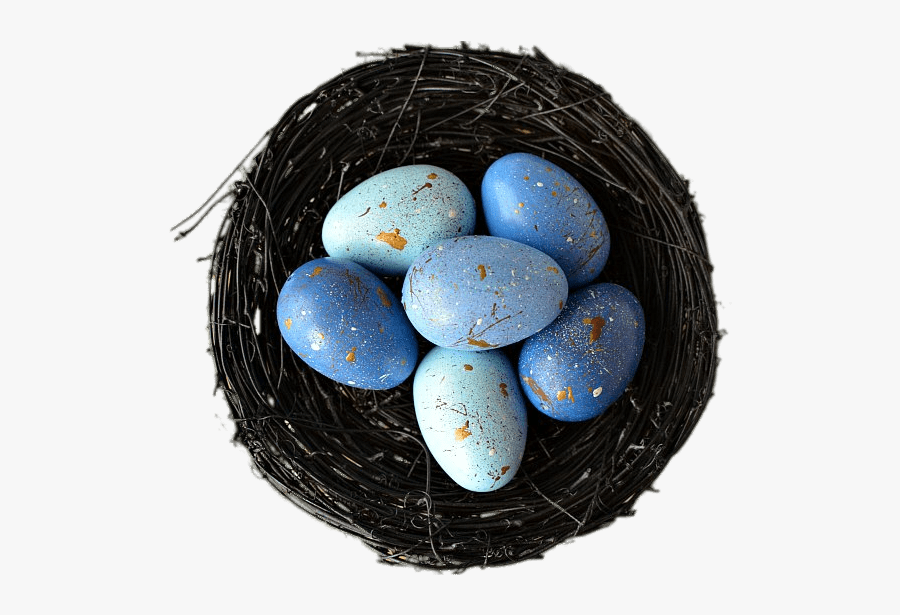 Decorative Nest With Blue Eggs Clip Arts - Egg, Transparent Clipart